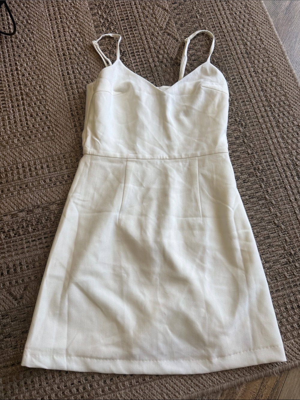 French Connection White Spaghetti-Strap Mini Dress